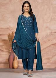 Blue Embroidered Salwar Kameez