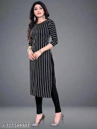 Striped Black Kurti
