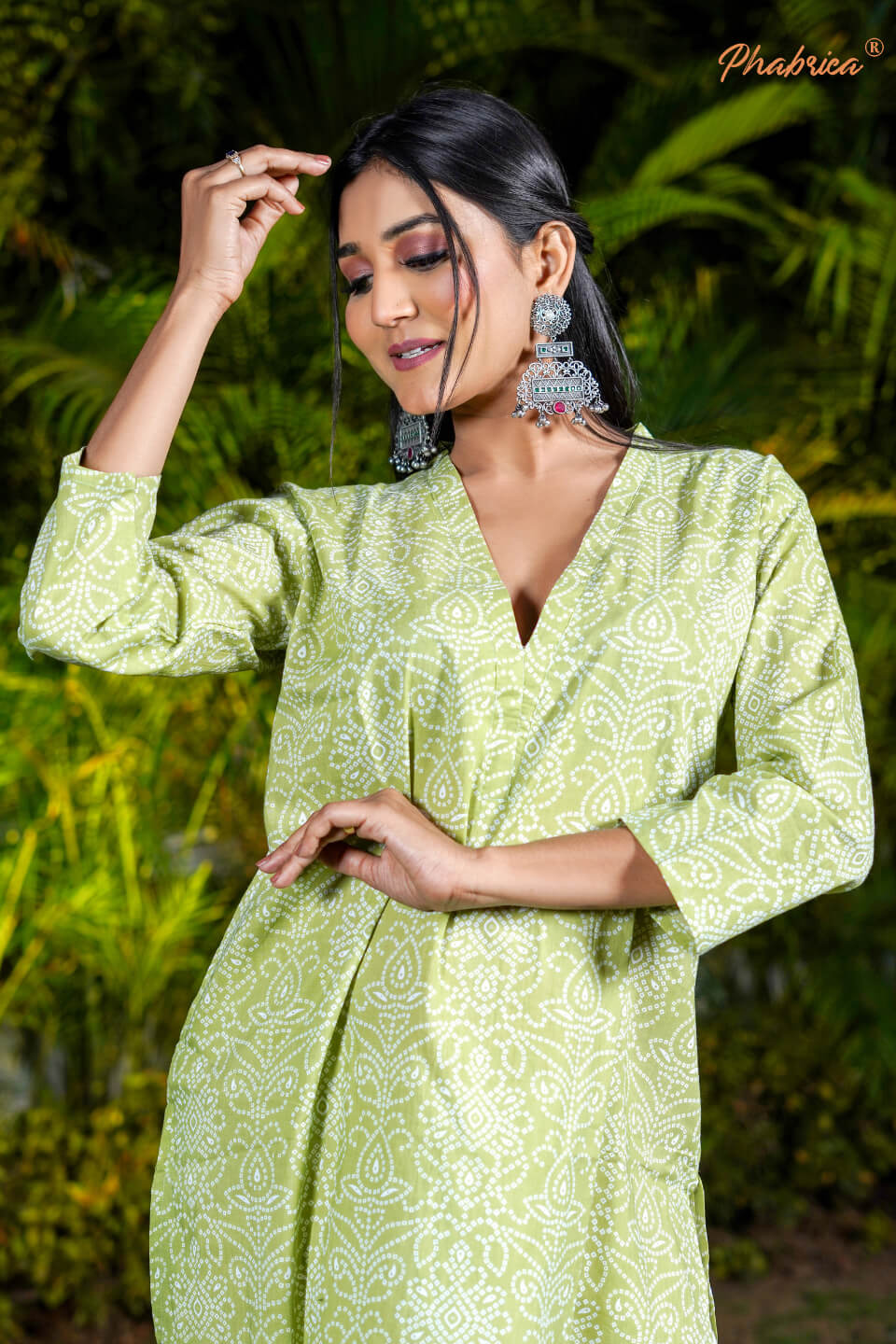Light Green Pure Cotton Women’s Straight Printed Kurti