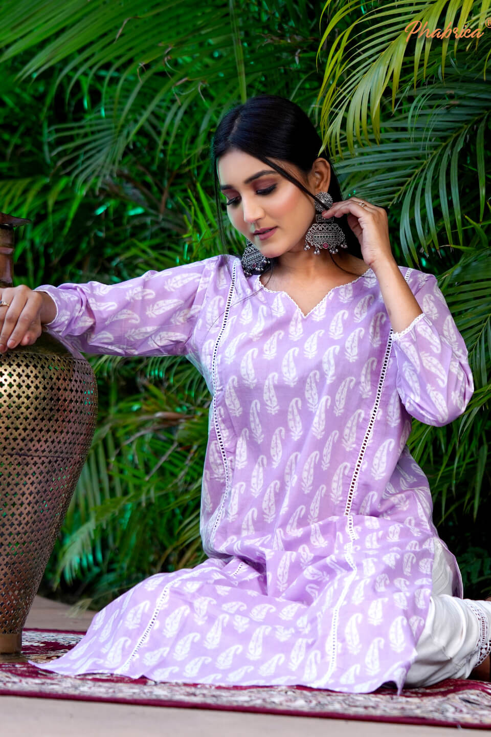 Pure Cotton Light Purple Kurti