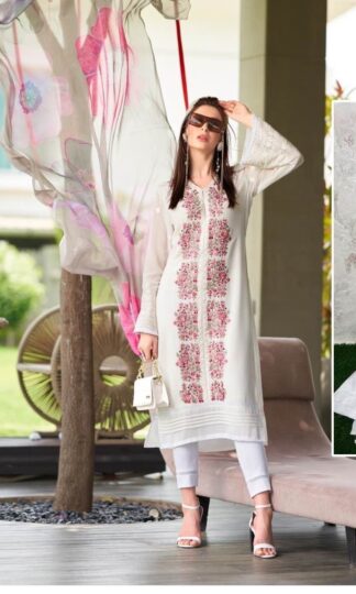 Elegant Embroidered White Kurta