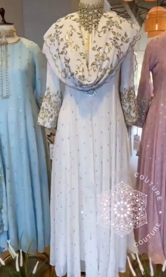 Embellished White Kaftan Dress