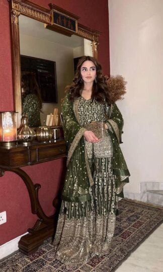 Green Embellished Traditional Dress