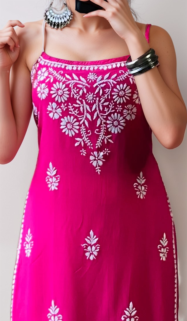Zia Noodle Strap Chikankari Kurti