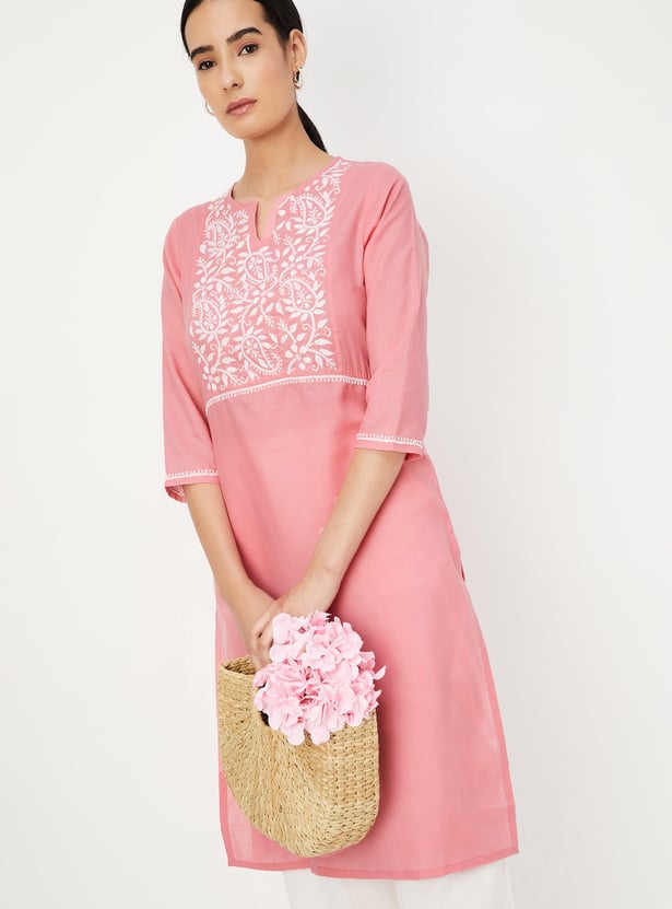 Women Chikankari Straight Kurta
