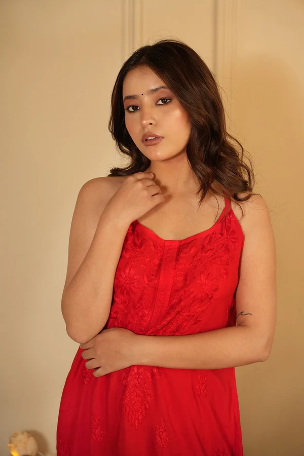 Noodle Strap Rayon Kurti