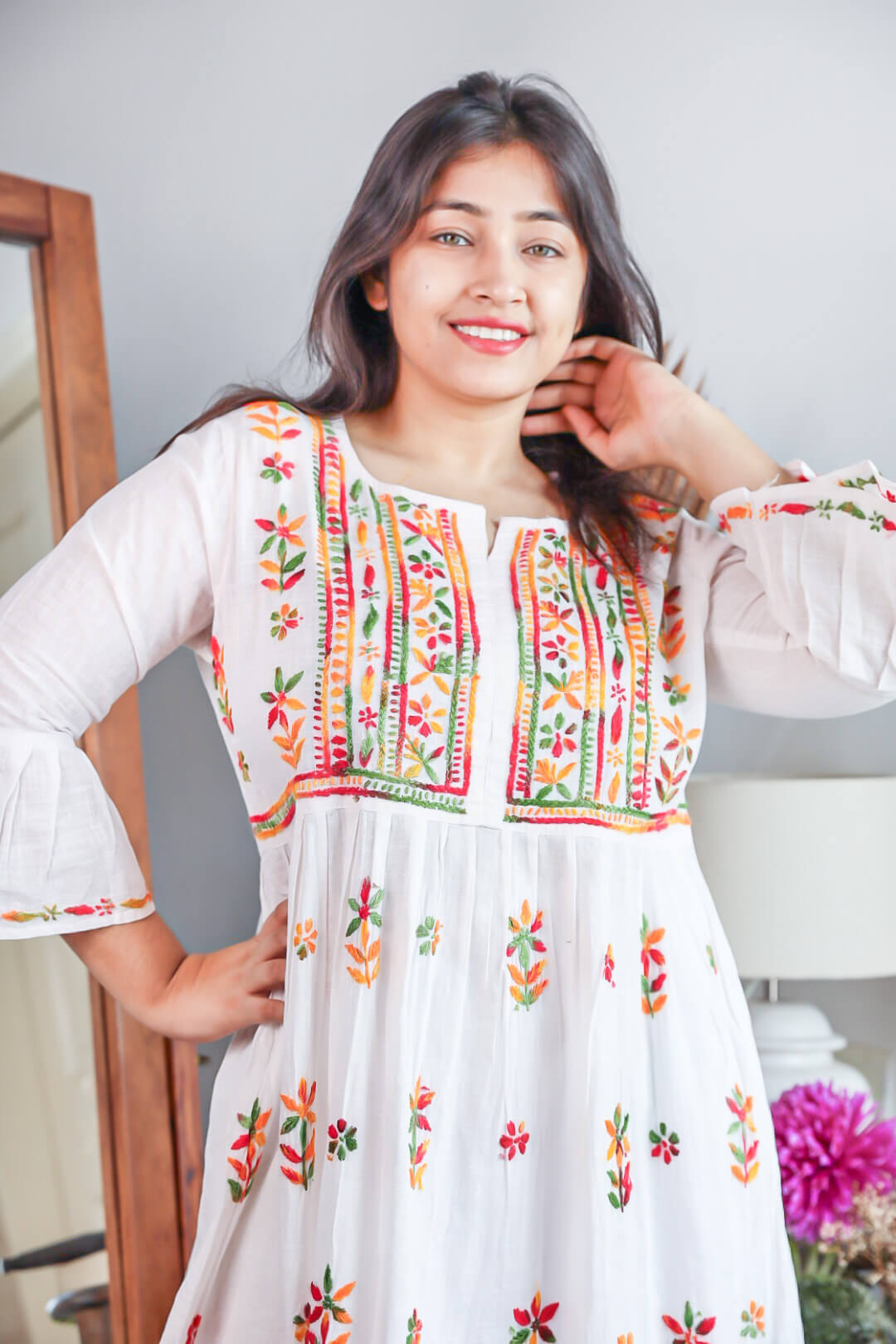 White Embroidered Kurta