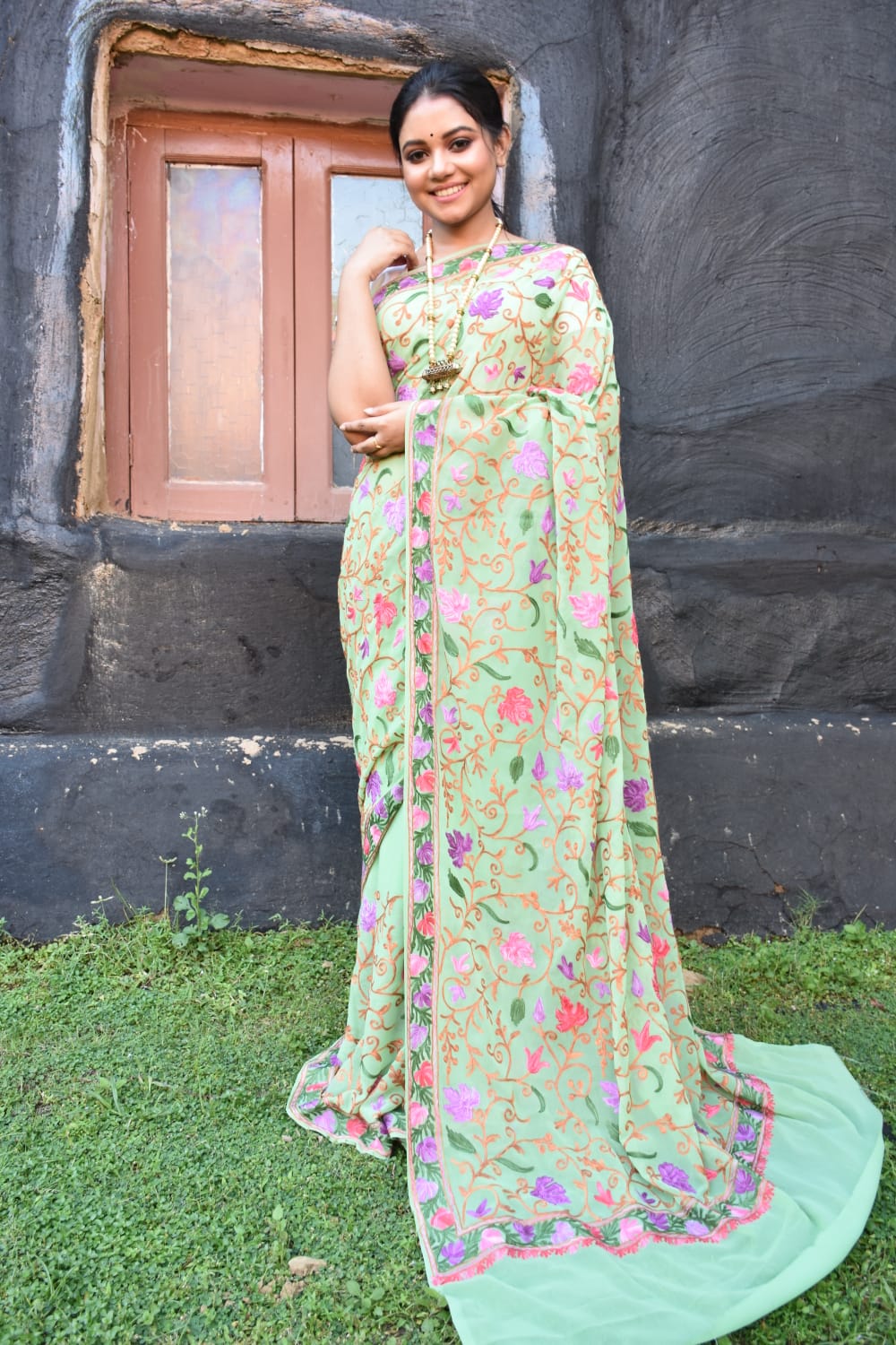 Kashmiri/ sozni work saree