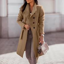 Iuhan Women's Winter Jackets and Coats - Lapel Woolen India