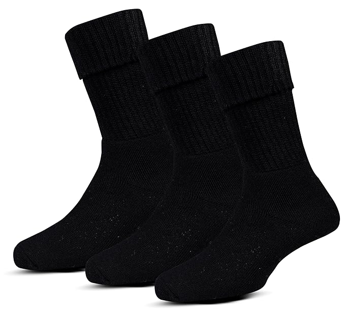 ROYAL CLASS Women Calf Length Towel Terry Thick Woolen Winter Wear Socks, Cushioned Warm Thermal Socks For Women (Pack of 3 Pairs)