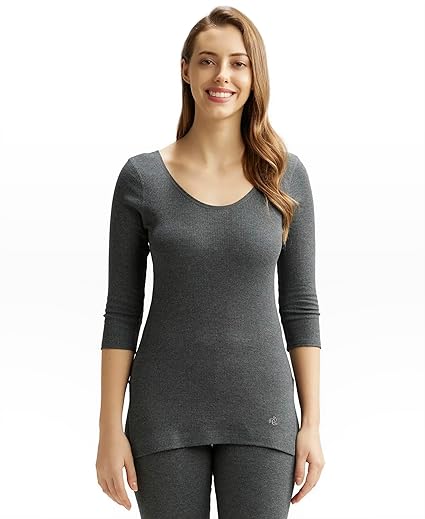 Jockey 2503 Women's Super Combed Cotton Rich Three Quarter Sleeve Thermal Tailored Fit Top with Stay Warm Technology
