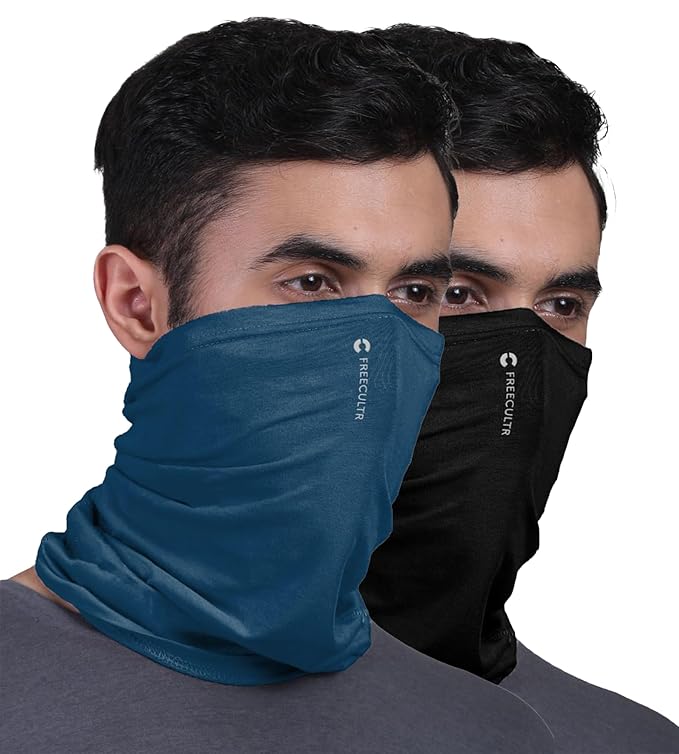 FREECULTR Unisex Bamboo Bandana, Anti Microbial Super Soft & Comfort Fit, Breathable Multipurpose Headband, Face Mask for Dust Protection D1 Plain-100% Try On Guarantee - Made in India