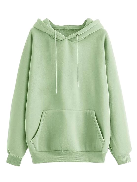 JUNEBERRY Women Sweatshirt with Hoodies, Fleece Material Full Sleeves Jumper Women Winter Wear, Hooded Neck Regular Fit Long Sleeve Womens Sweatshirt, Winter Wear for Women