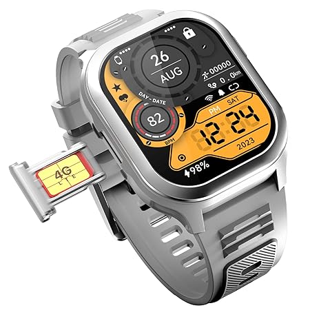 Fire-Boltt 4G Pro Volte Calling Smart Watch- 2.02” TFT Display, 4G Nano-SIM GPS, Health Suite, Sports Modes, 400mAh Battery (Gray)