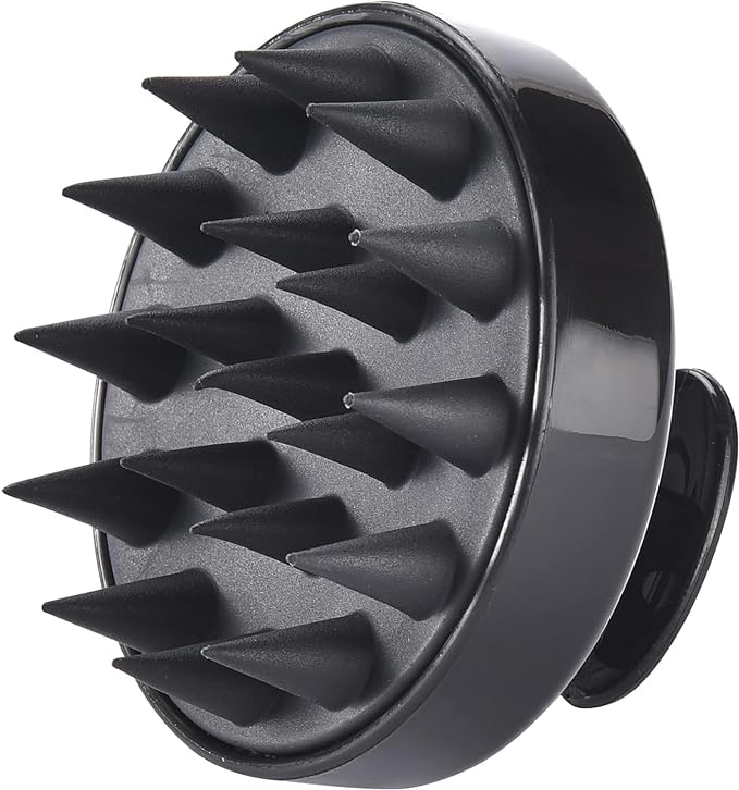 KBS Hair Scalp Massager Shampoo Brush with Soft Silicone Bristles Comb Scrubber for Anti Dandruff Removal Head Massager Prevents Hair Loss for Men, Women (Black)