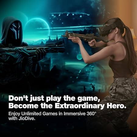 JioDive VR Headset | Immersive 360° Viewing Experience | Live Sports, Movies, TV Shows & Live TV Channels | VR Games & YouTube 360 | Supports 4.7-6.7" Android & iOS Phones | Black