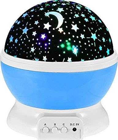 Chocozone Night Light Lamp Projector, Star Light Rotating Projector, Star Projector Lamp with Colors and 360 Degree Moon Star Projection with USB Cable,Lamp for Kids Room (Random Colour)