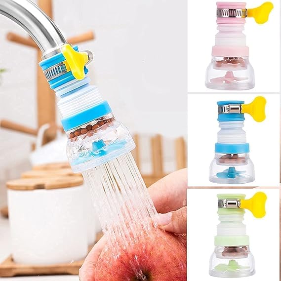 XML Kitchen Tap Extension Flexible Sink Faucet Expandable Water Tap Filter Shower Head Rotatable Nozzle Adapter Tap Extender For Sink Tap Accessories Items Tools Smart Gadgets Fuvaro (Plastic) (1)