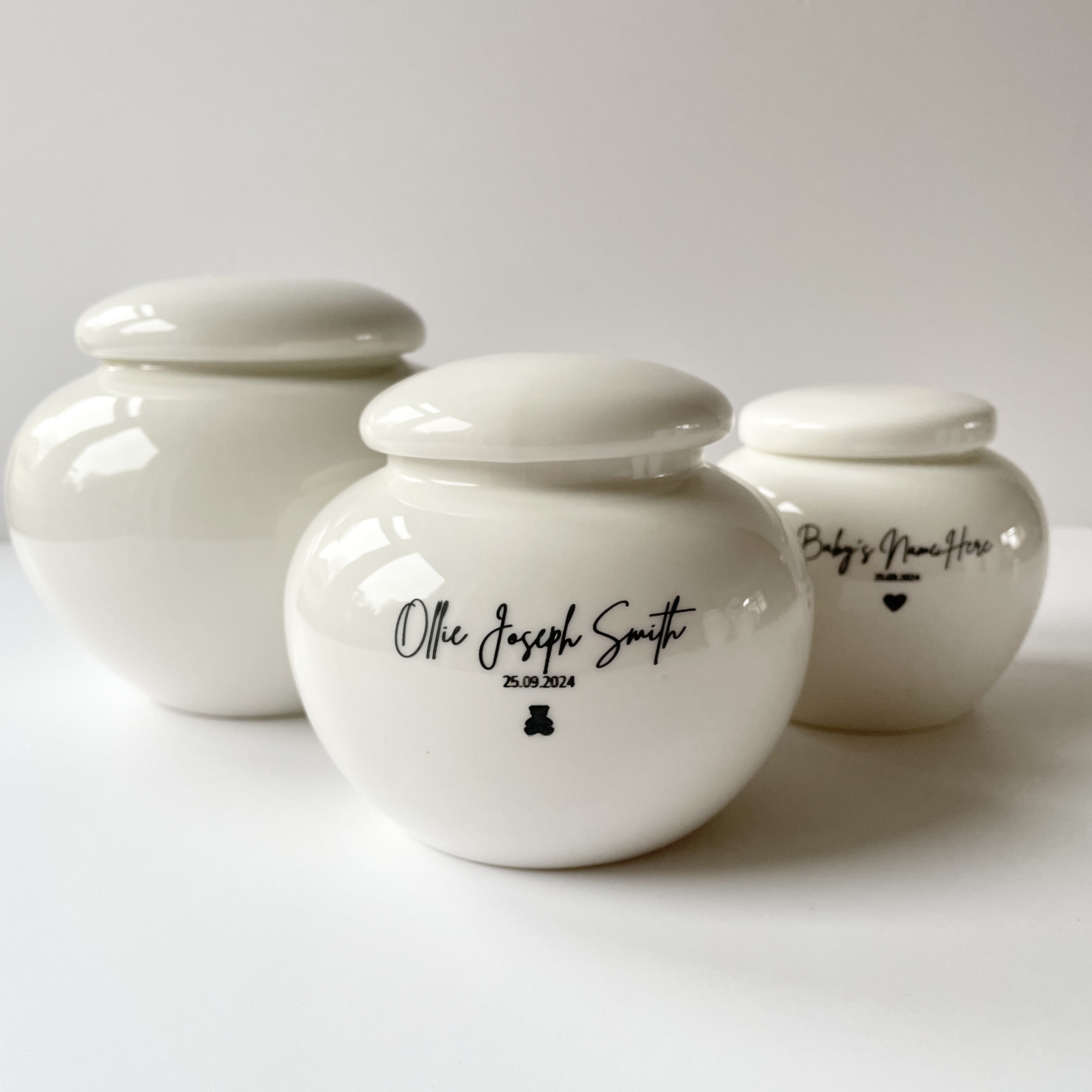Medium Bloom Memorial  - Ceramic Urn for Infant Ashes 