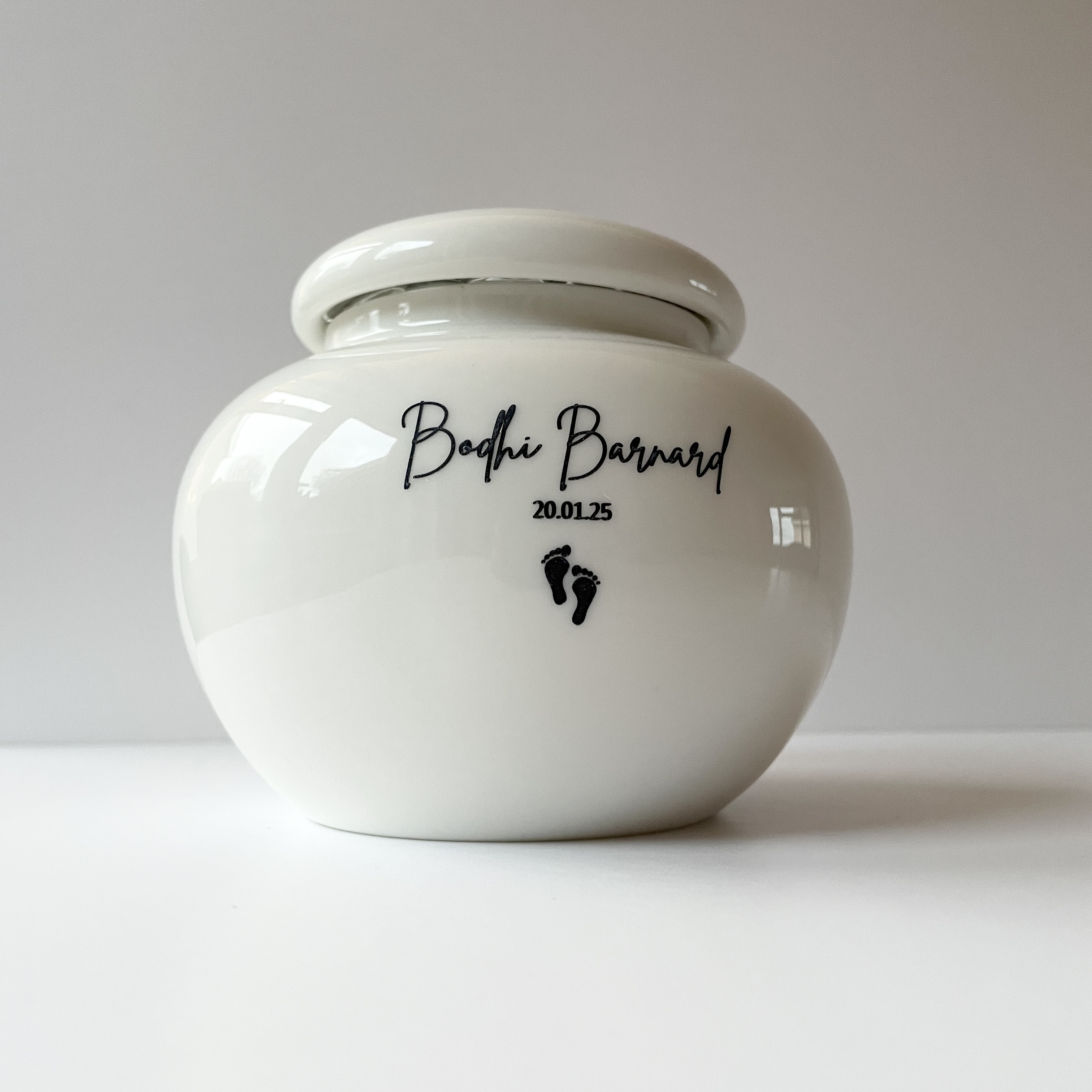 Large Bloom Urn - Ceramic Memorial Urn for Baby Ashes