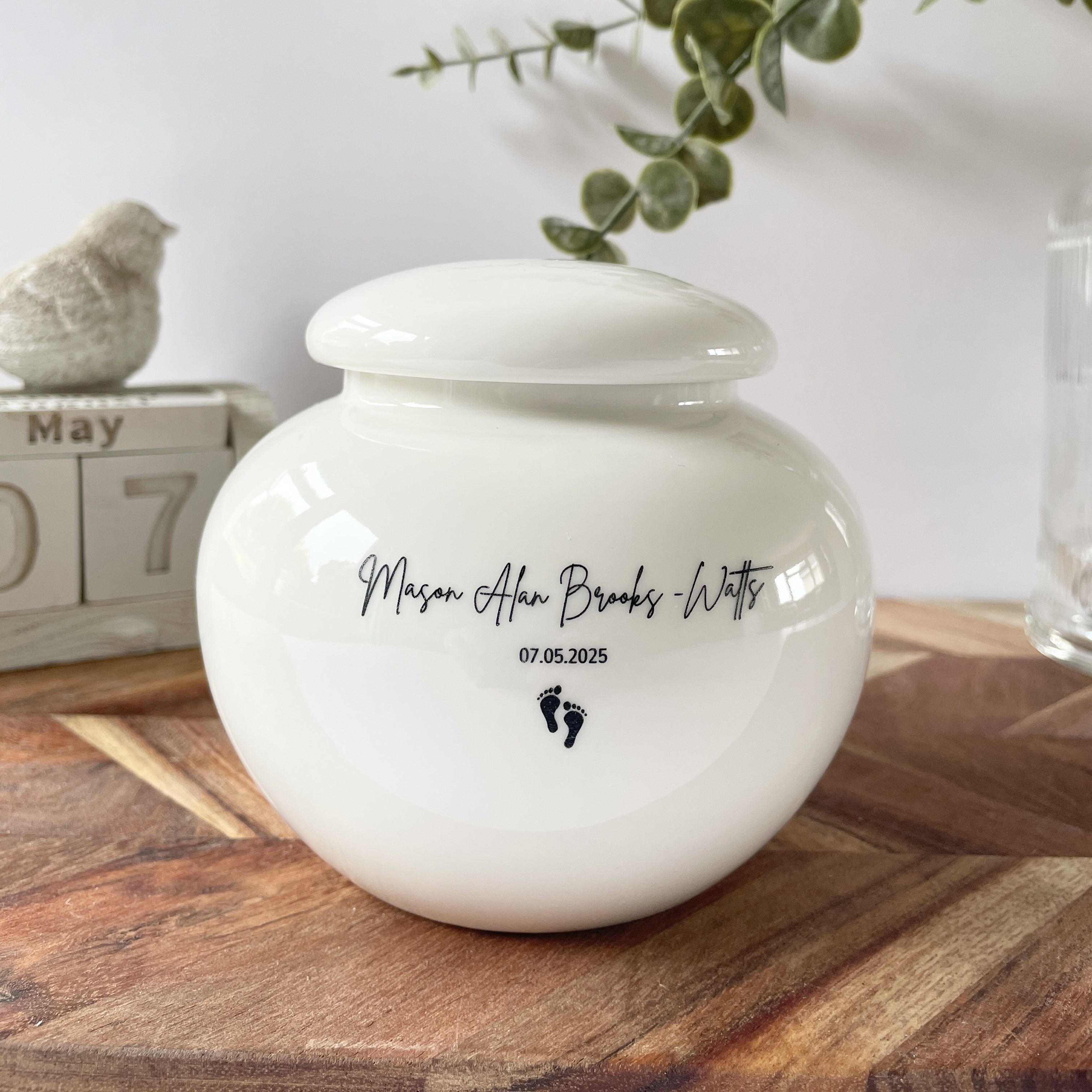 Medium Bloom Memorial  - Ceramic Urn for Infant Ashes 