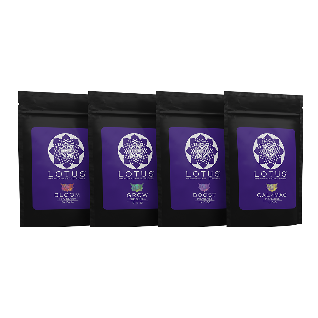 Lotus Nutrients 4-Part Intro Pack (Includes Grow, Bloom, Boost, and Cal/Mag)