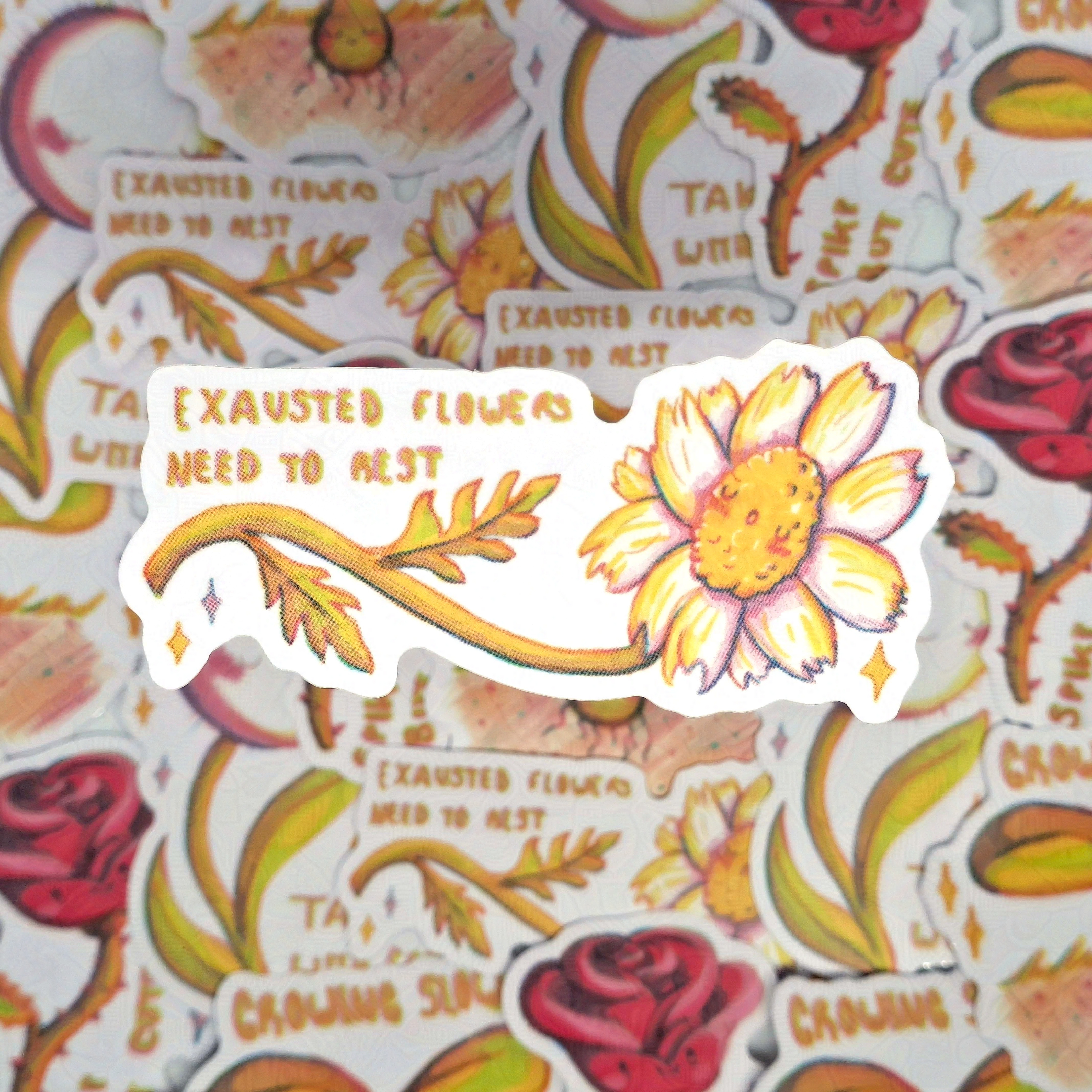 Exhausted flower - Vinyl sticker