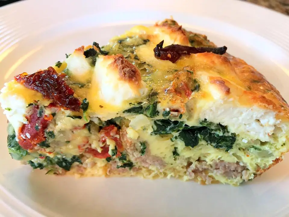 Spinach, Goat Cheese and Sundried Tomatoes Egg Casserole