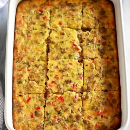 Mushroom, Roasted Peppers and Gruyere Egg Casserole