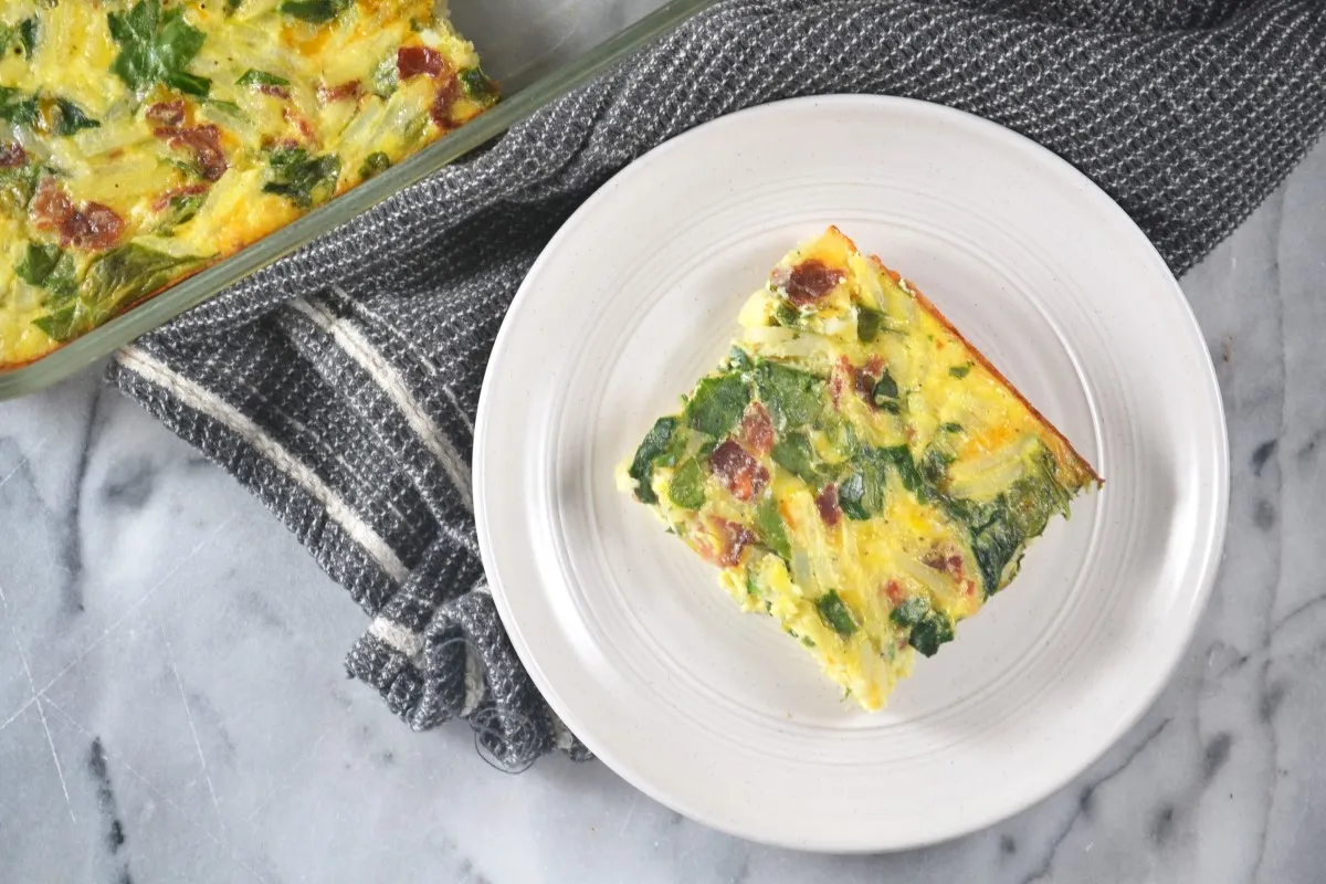 Bacon, Spinach and Swiss Egg Casserole