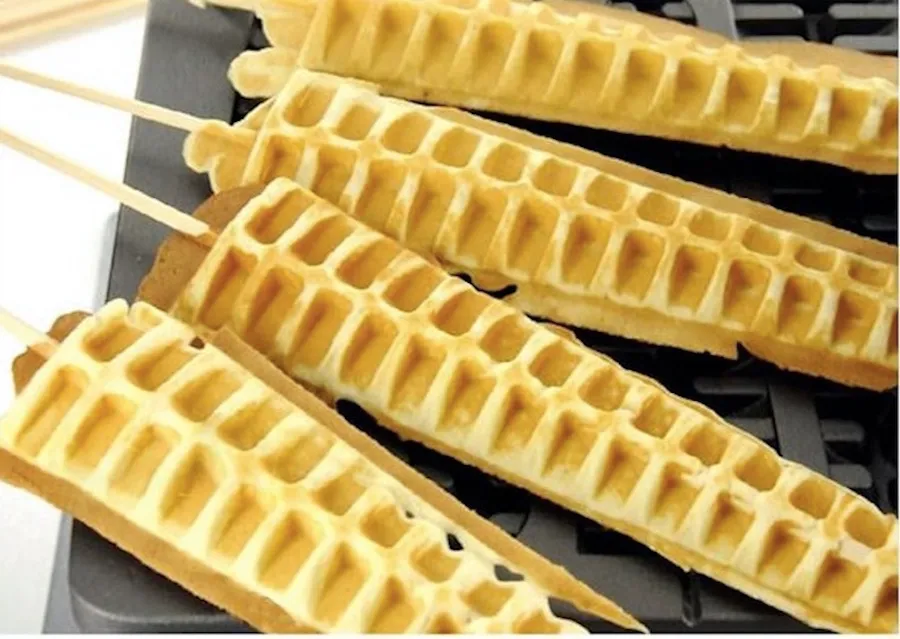 Waffles on a Stick! (Three) w/ one Dipping Sauce / Syrup