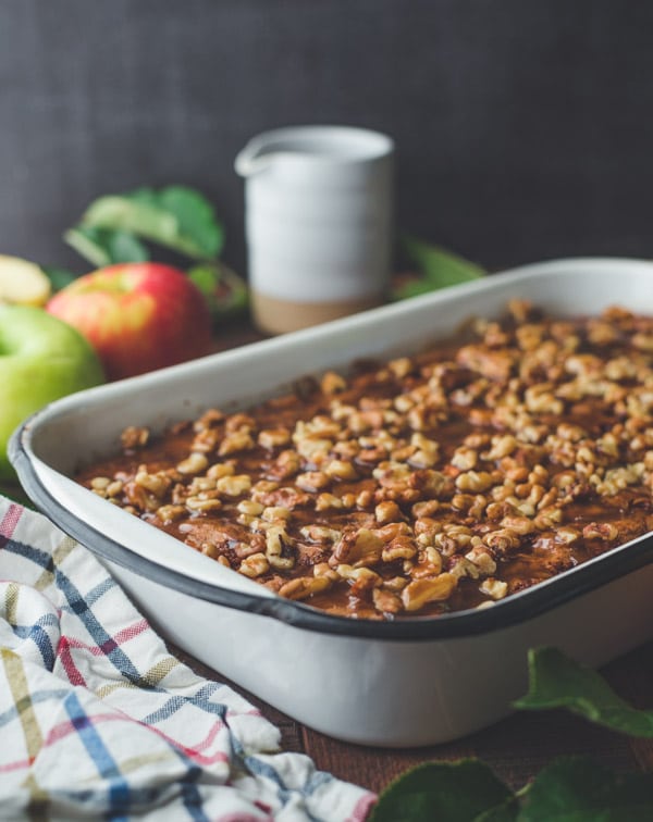 Drunken Apple Bread Square with Candied Walnuts