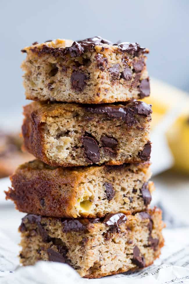 Drunken Banana Chocolate Chip Bread Square