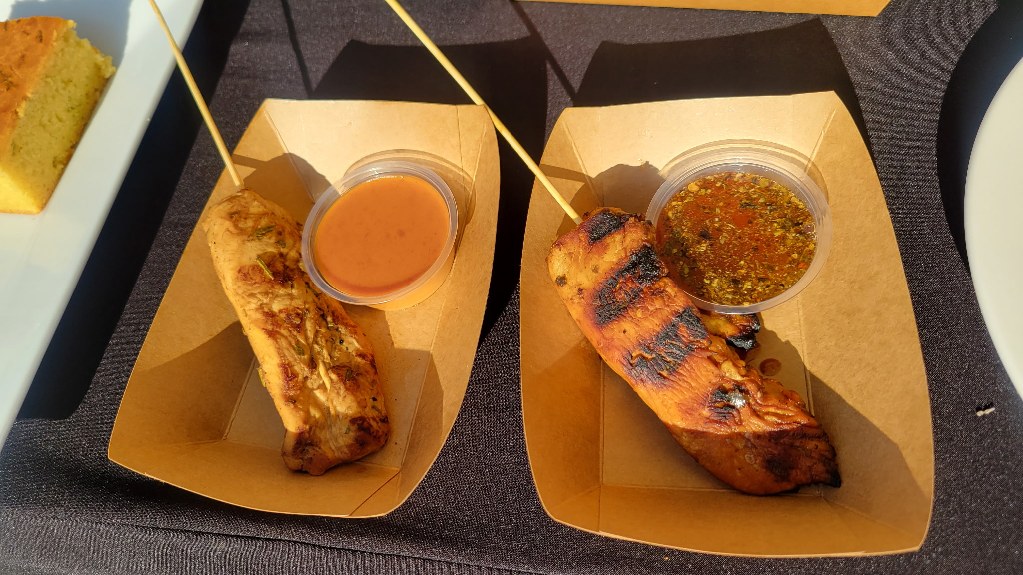 Rosemary Lemon Chicken Skewers w/ Peanut Sauce