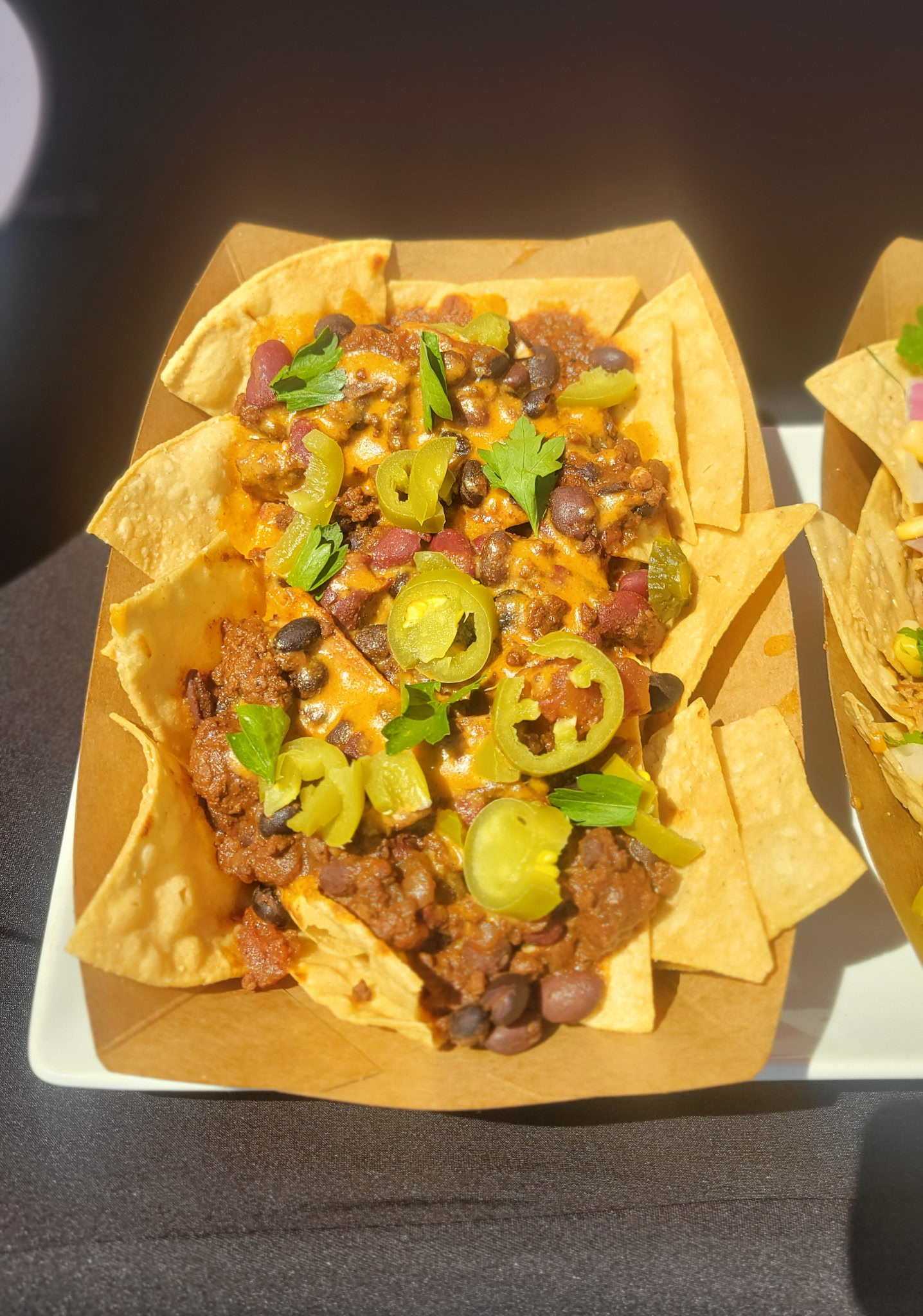 Pork Belly Chili & Cheese Nachos