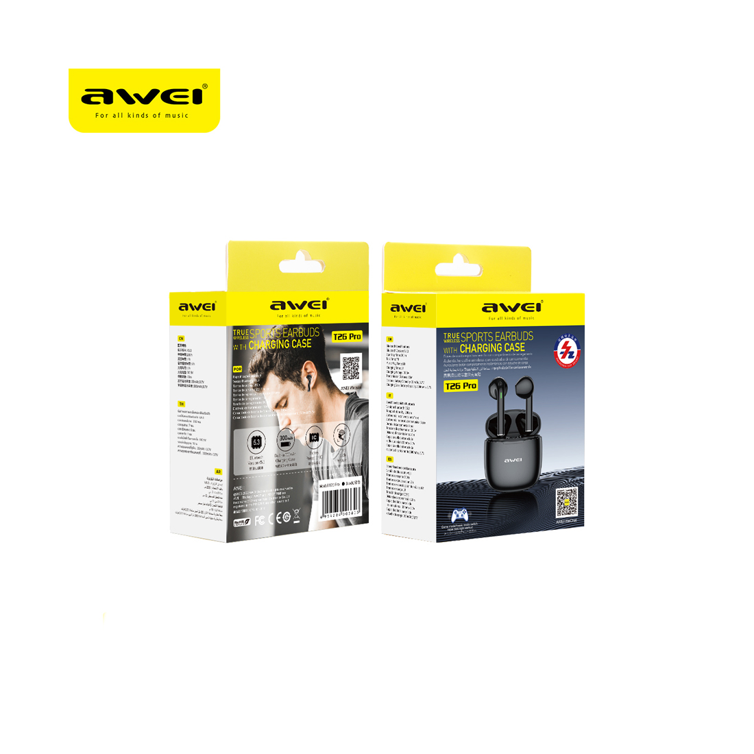 Awei T26 Pro True Wireless Earbuds – Black