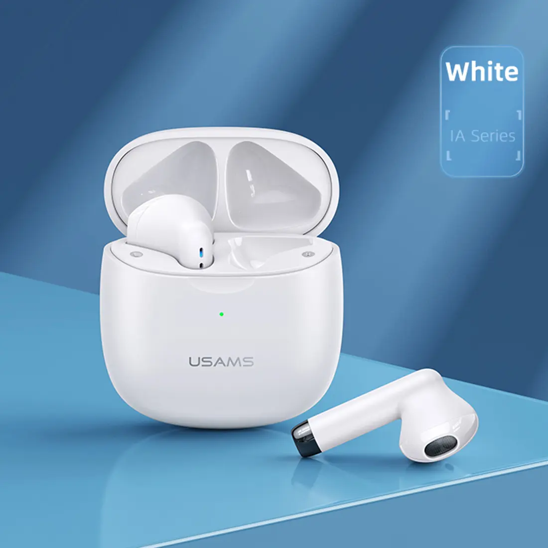 USAMS IA02 TWS Earbuds – White (Bluetooth 5.0)