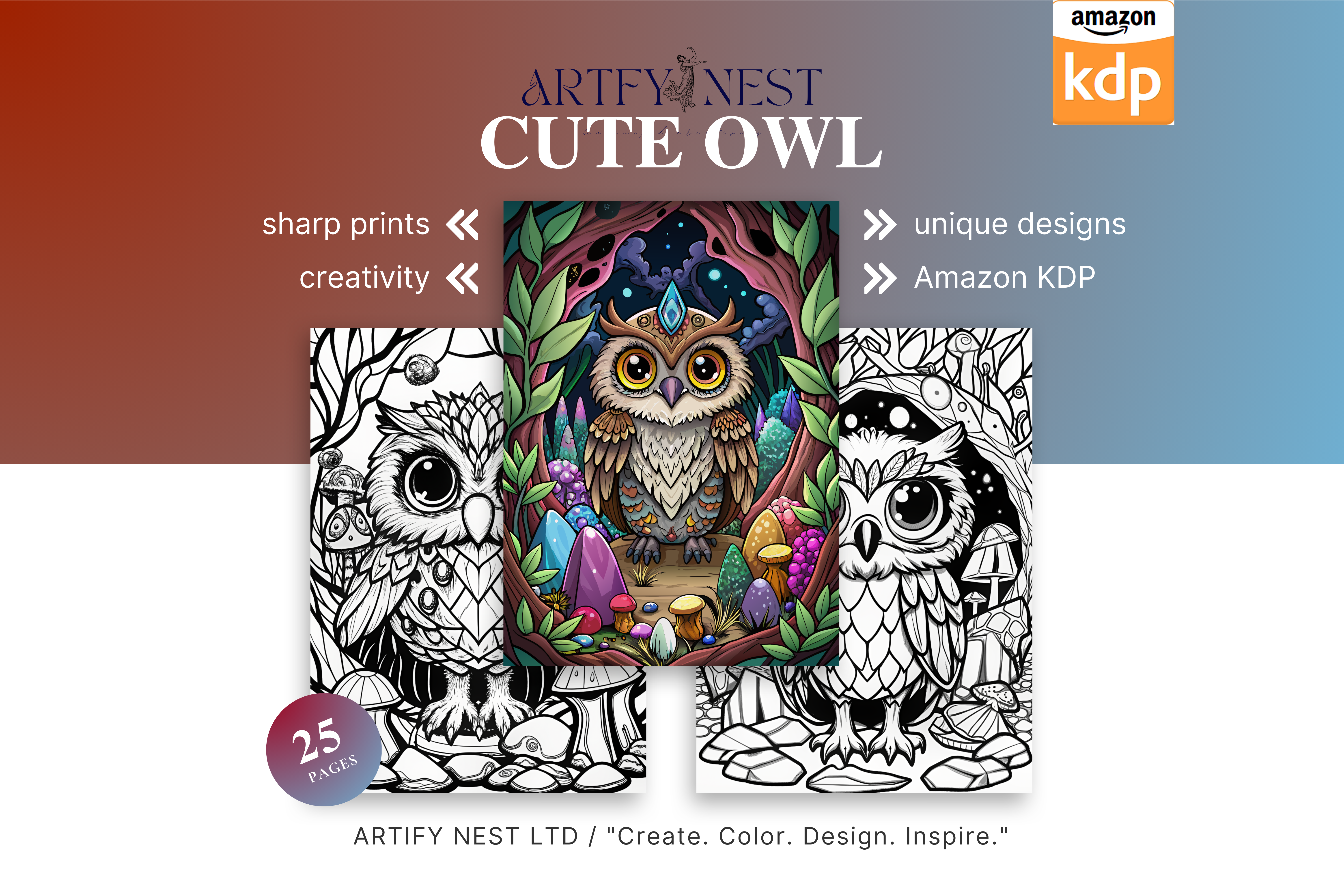 Whimsical Owl Coloring Book!