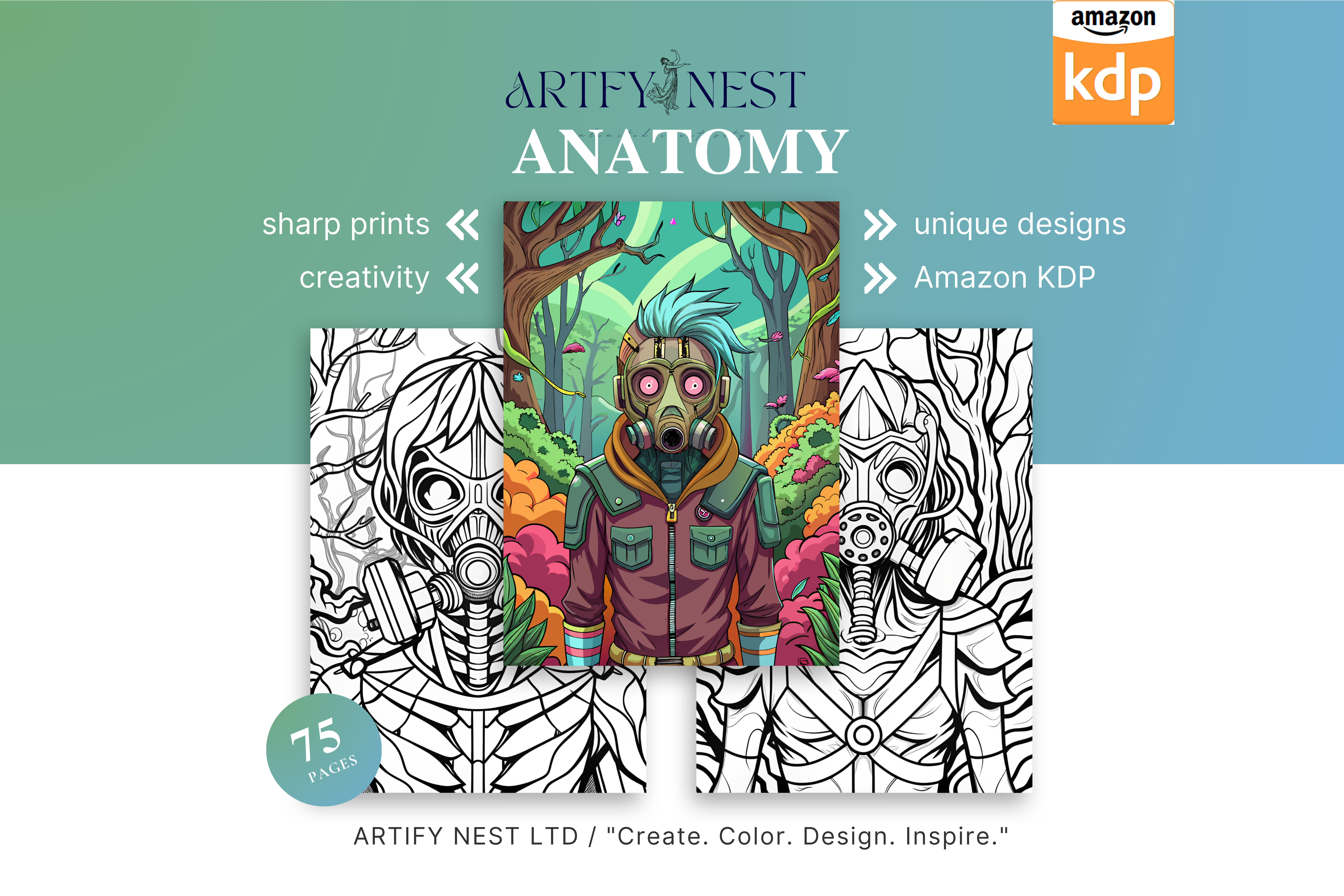 75 Whimsical Anatomy with a gas mask Pages for Kids & Adults