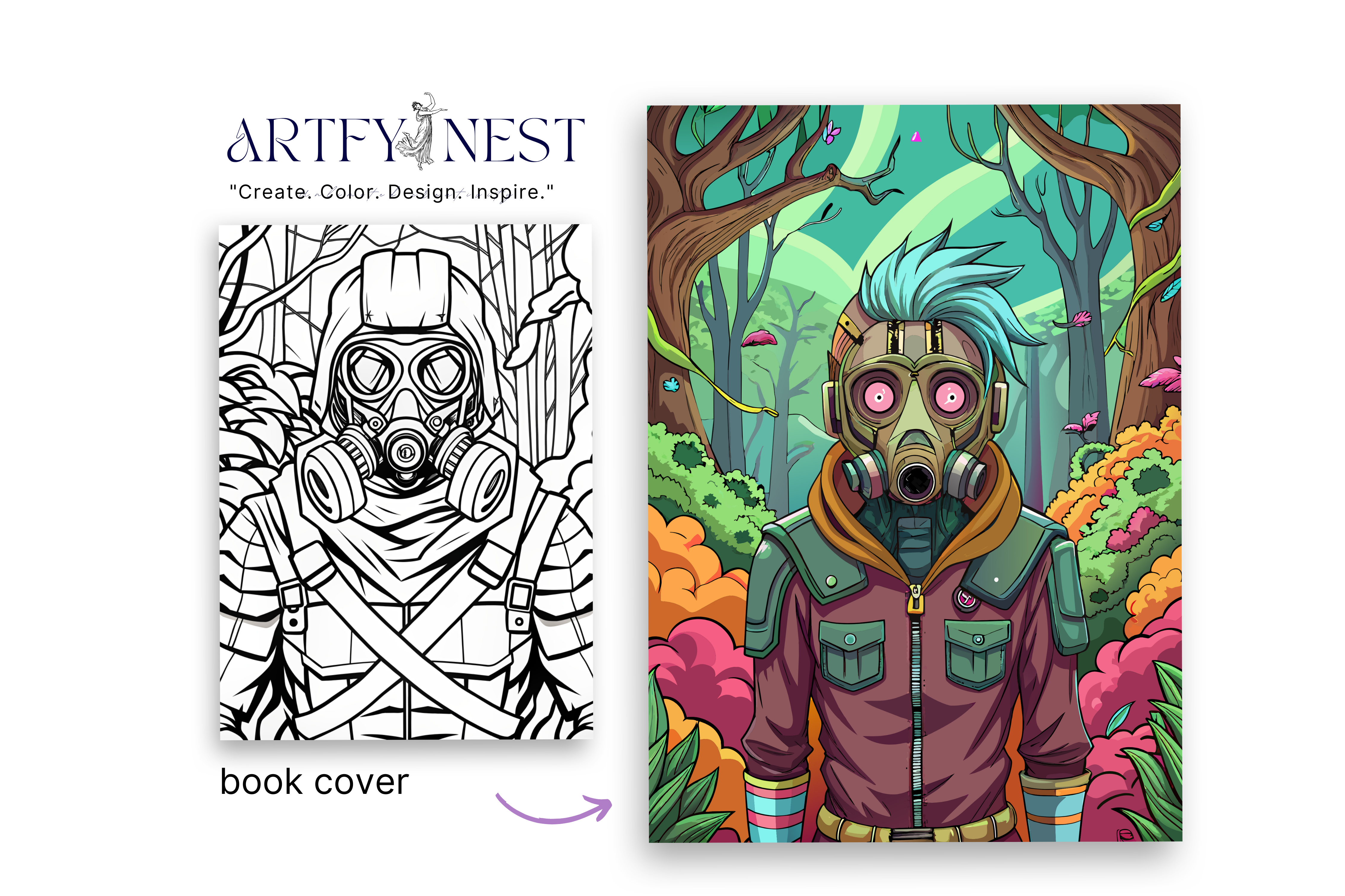 75 Whimsical Anatomy with a gas mask Pages for Kids & Adults