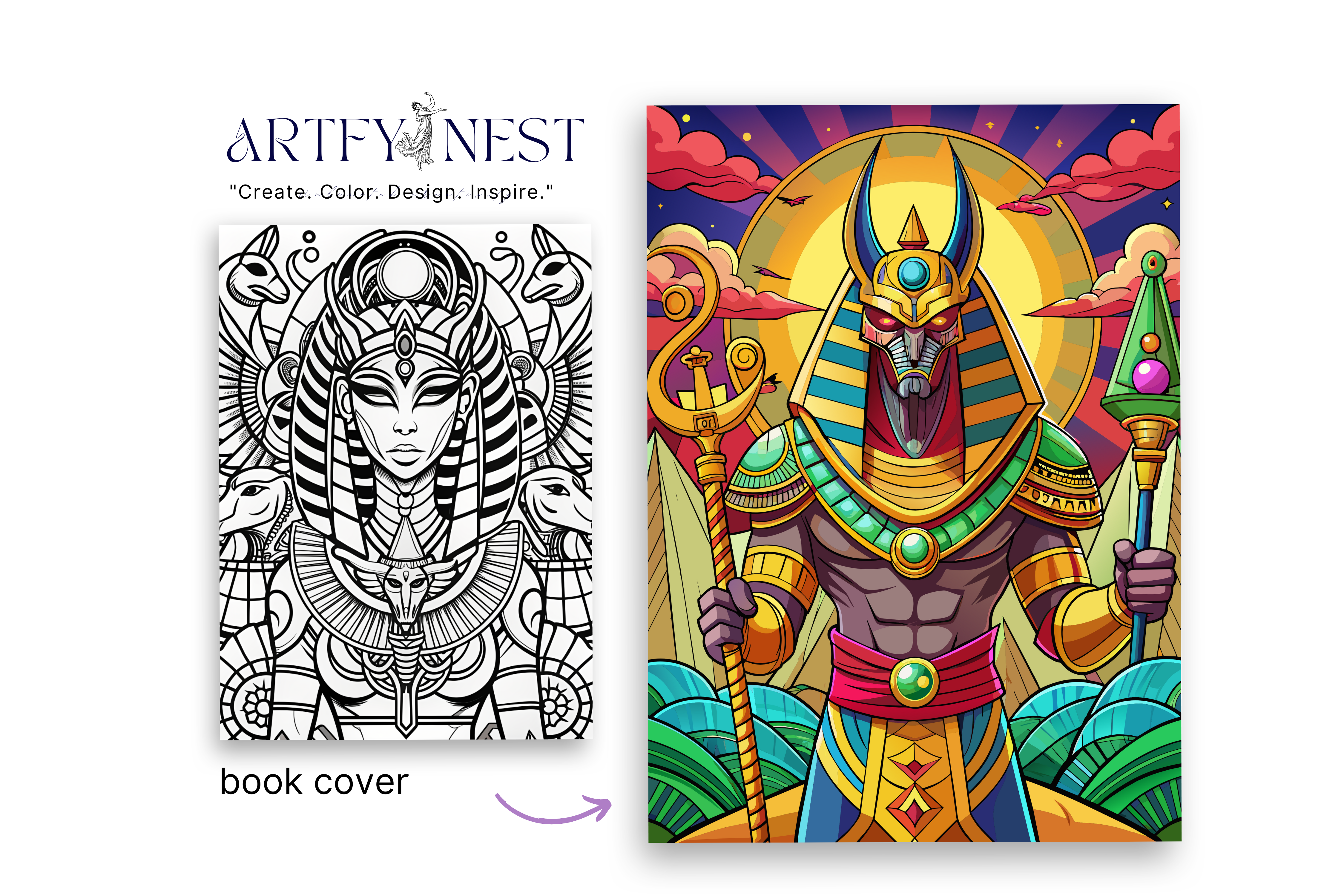 Whimsical Egyption Gods Coloring Book!