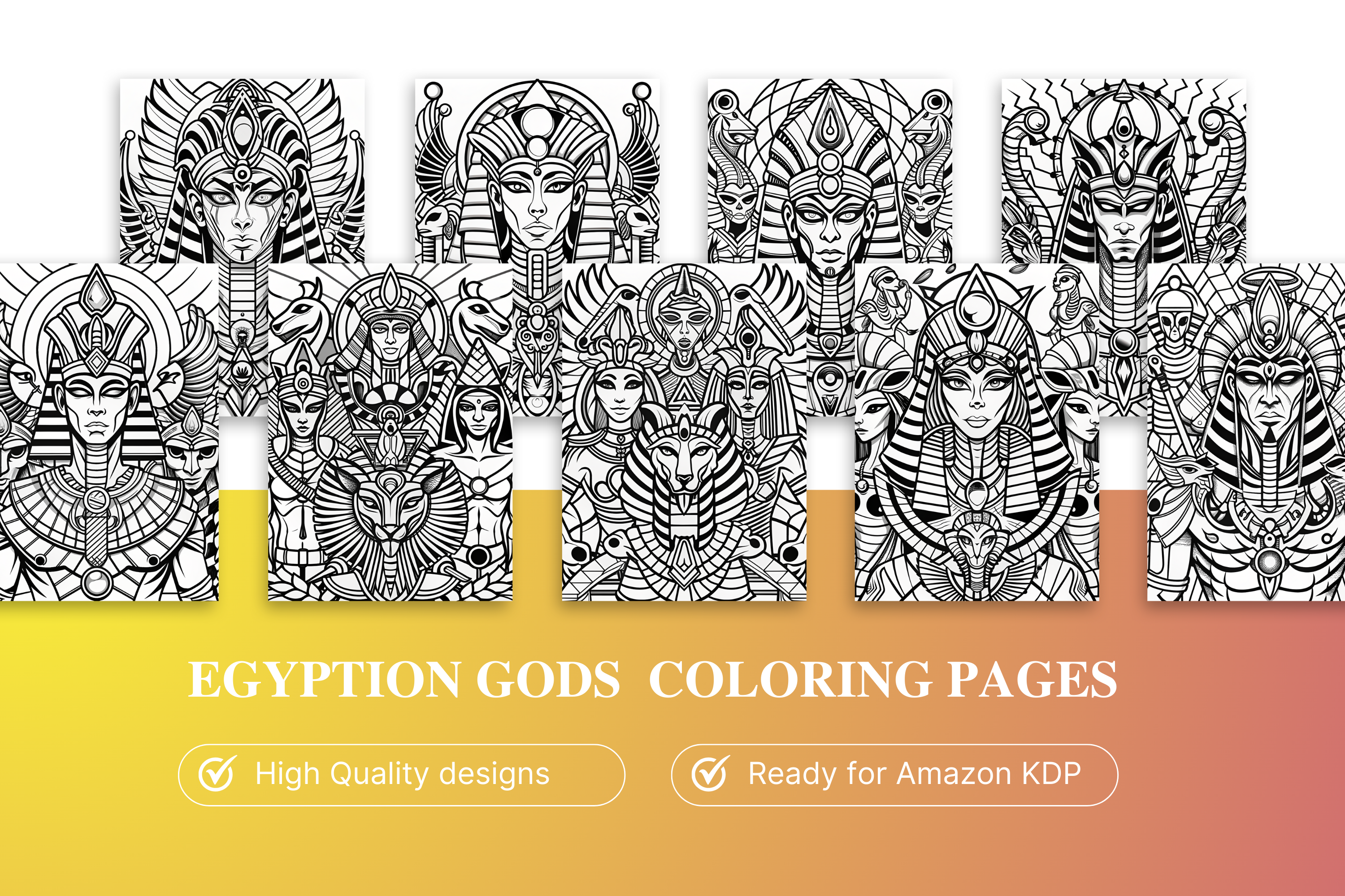 Whimsical Egyption Gods Coloring Book!