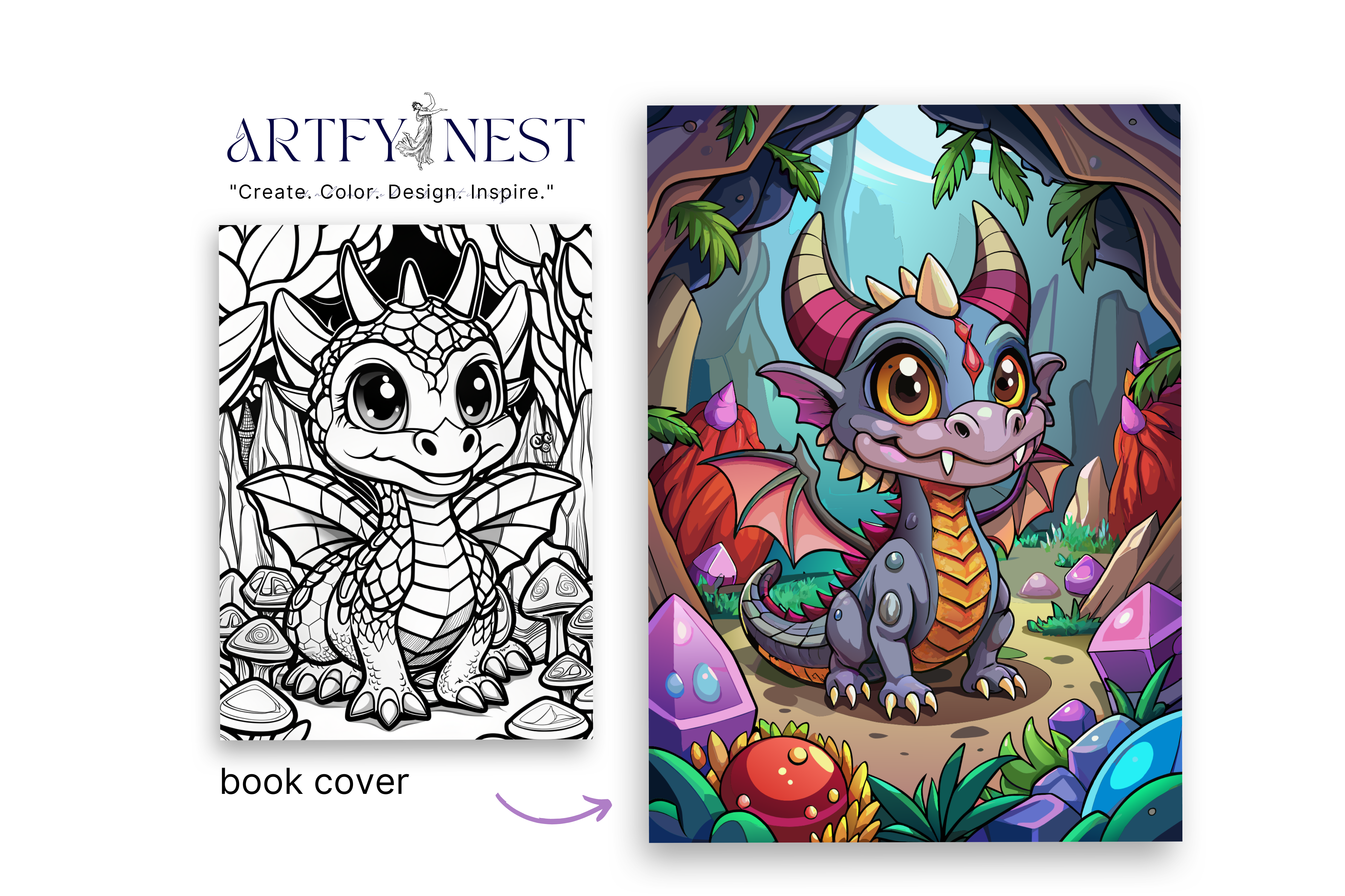 33 Whimsical cute dragon Pages for Kids & Adults