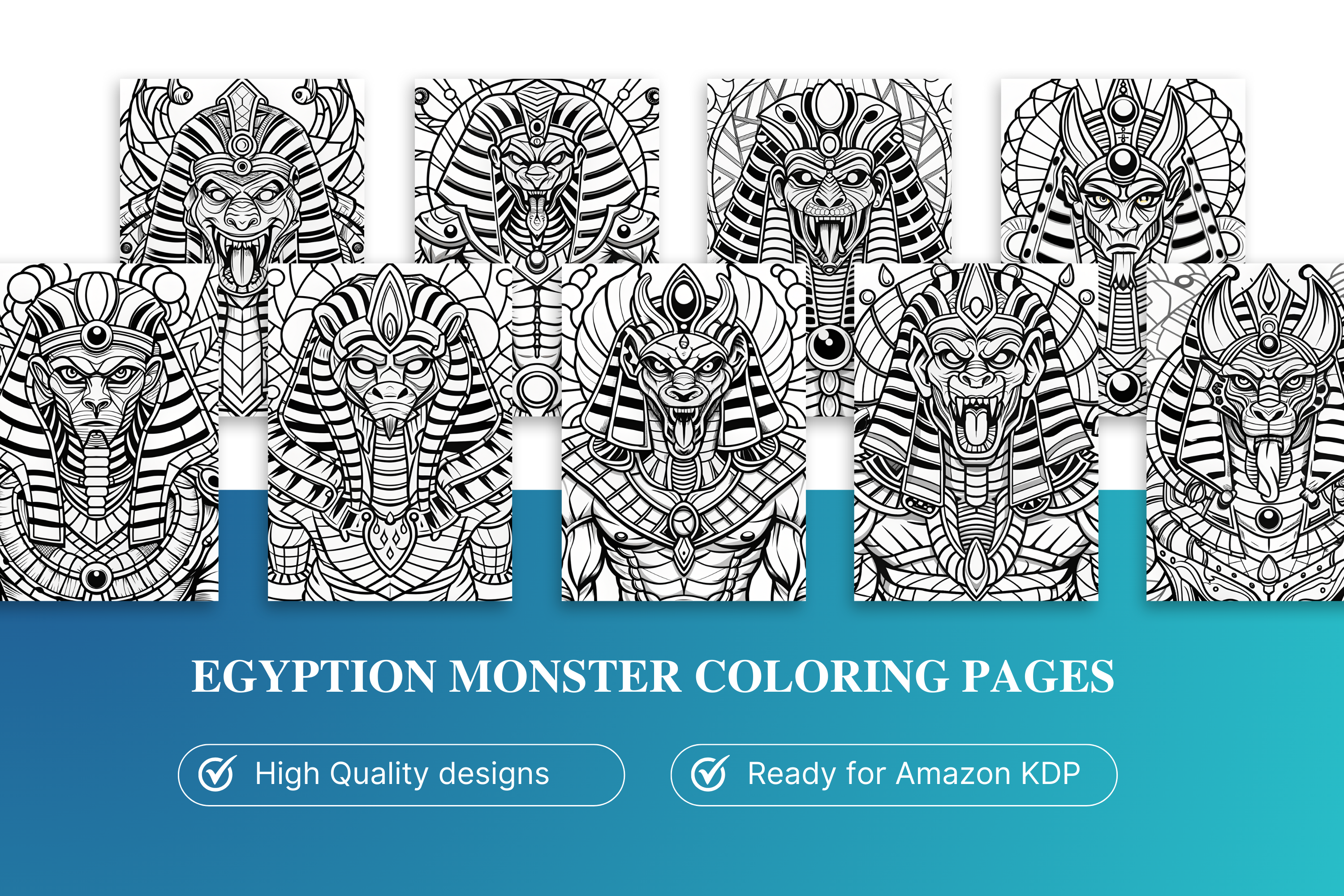 33 Whimsical egyption monster Pages for Kids & Adults