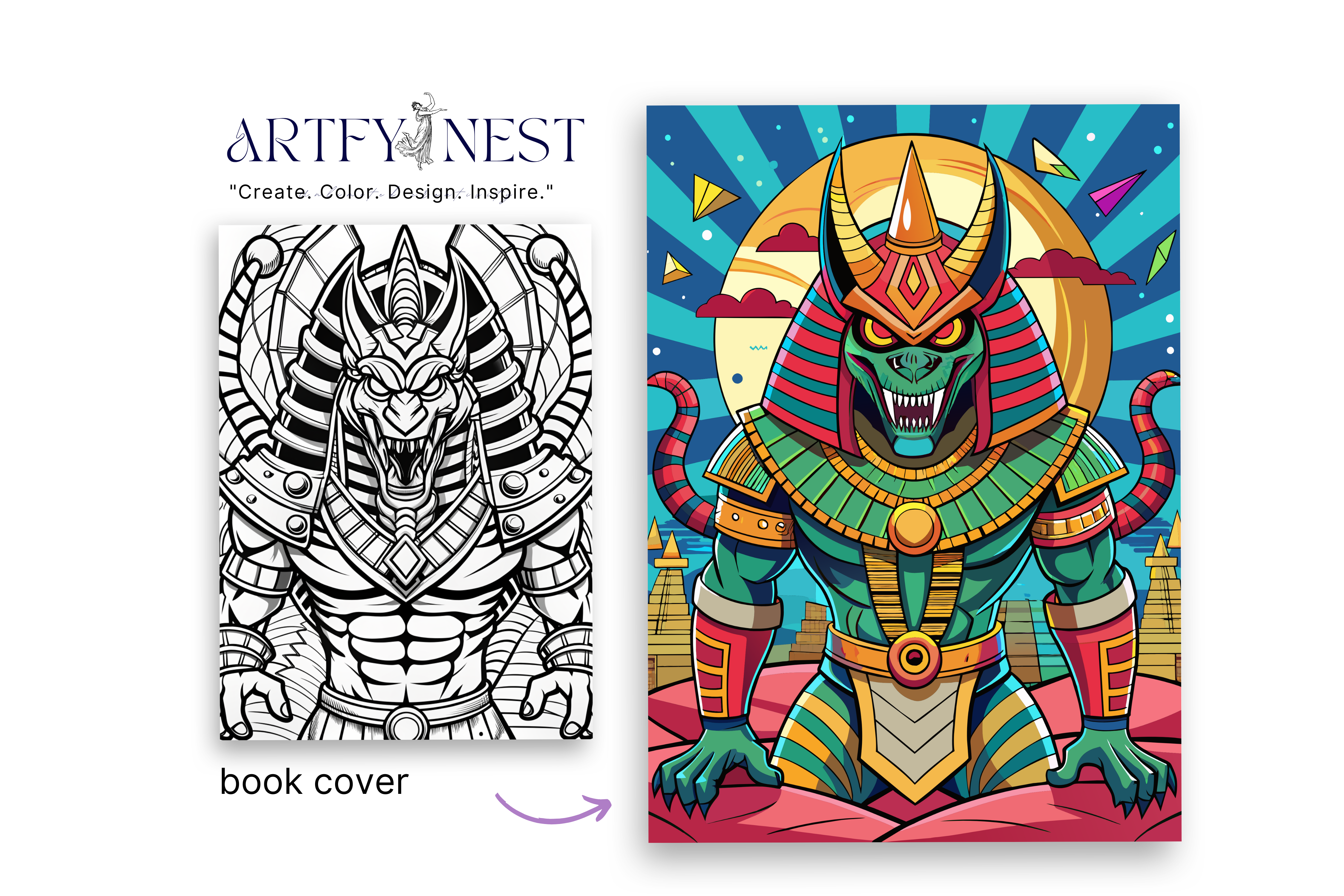 33 Whimsical egyption monster Pages for Kids & Adults