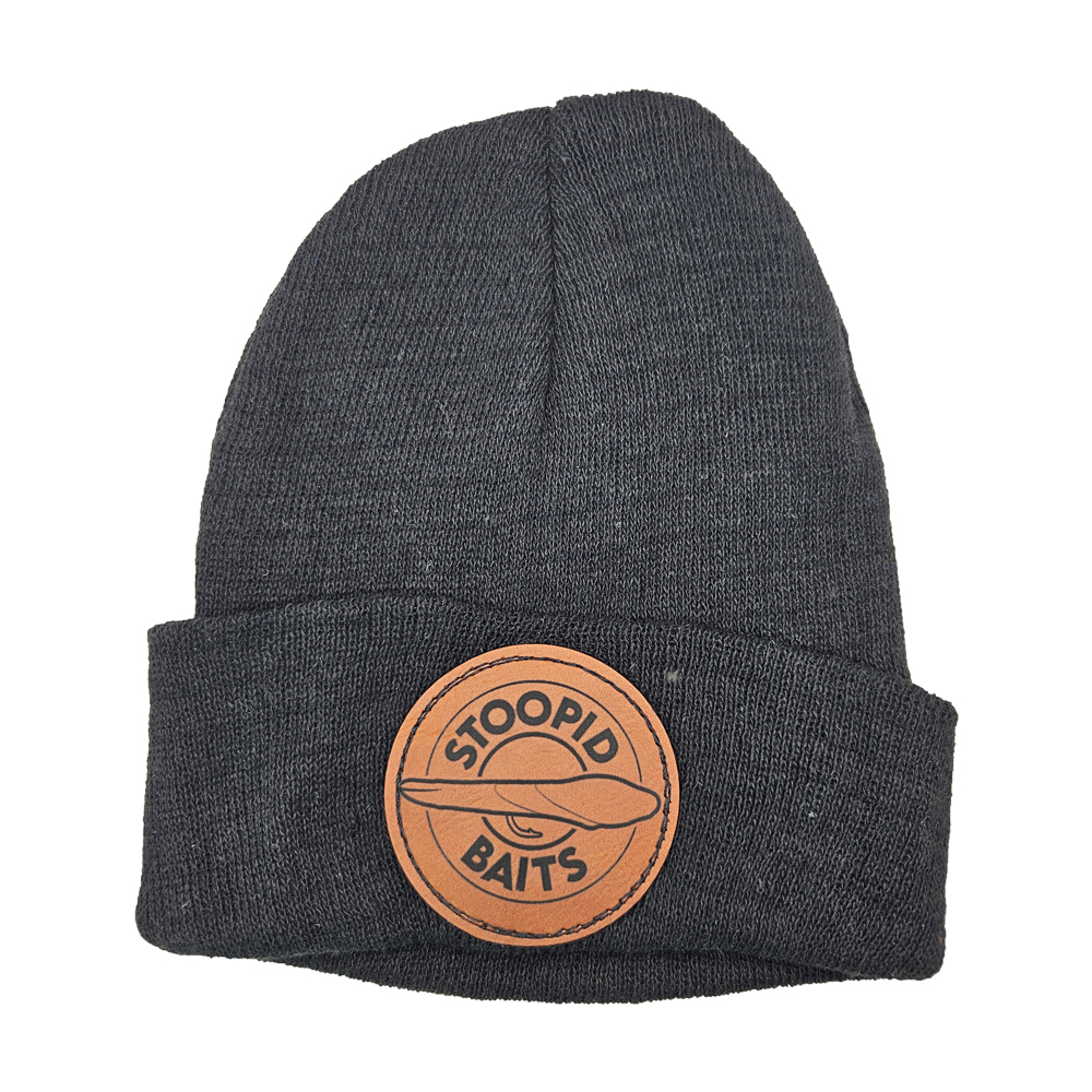 Knit Beanie - Leather Logo Patch