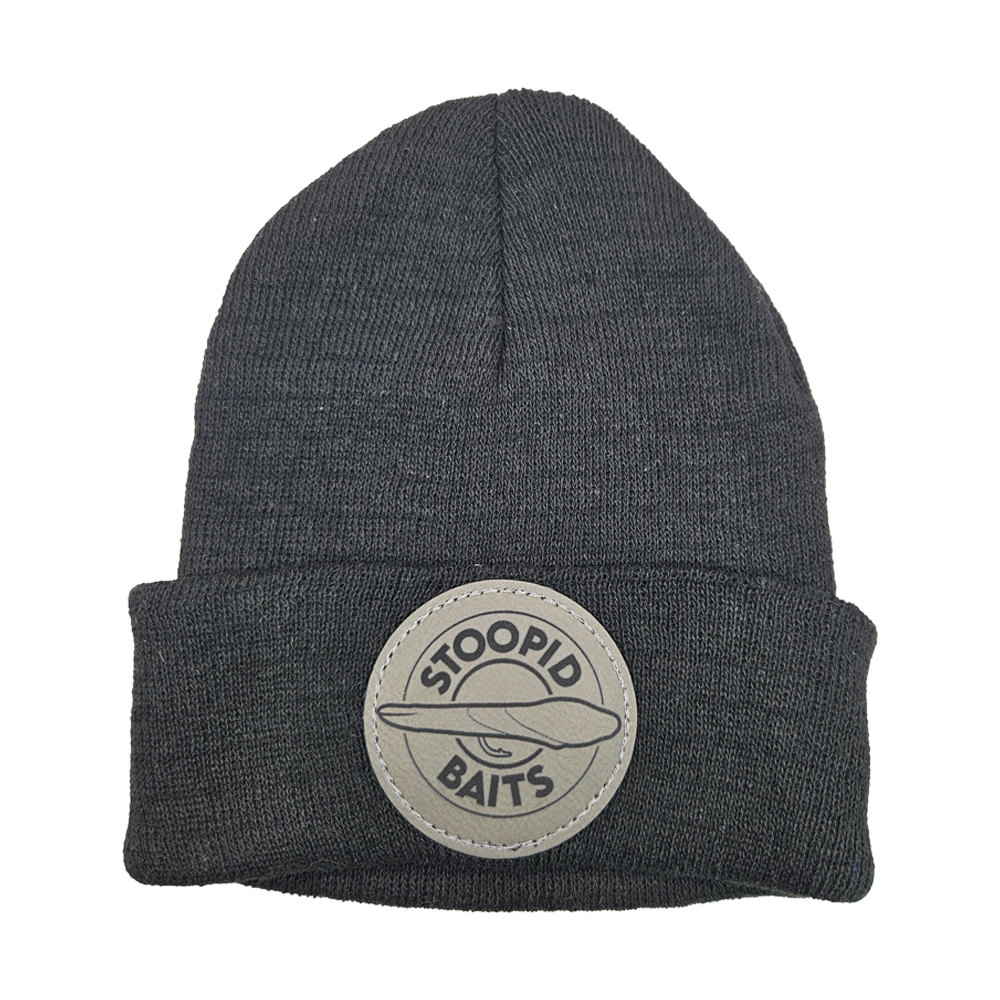 Knit Beanie - Leather Logo Patch