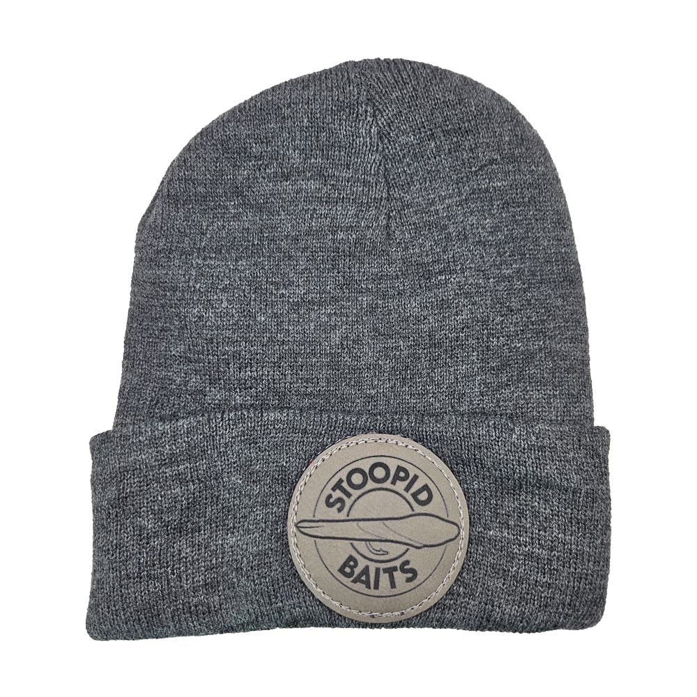 Knit Beanie - Leather Logo Patch