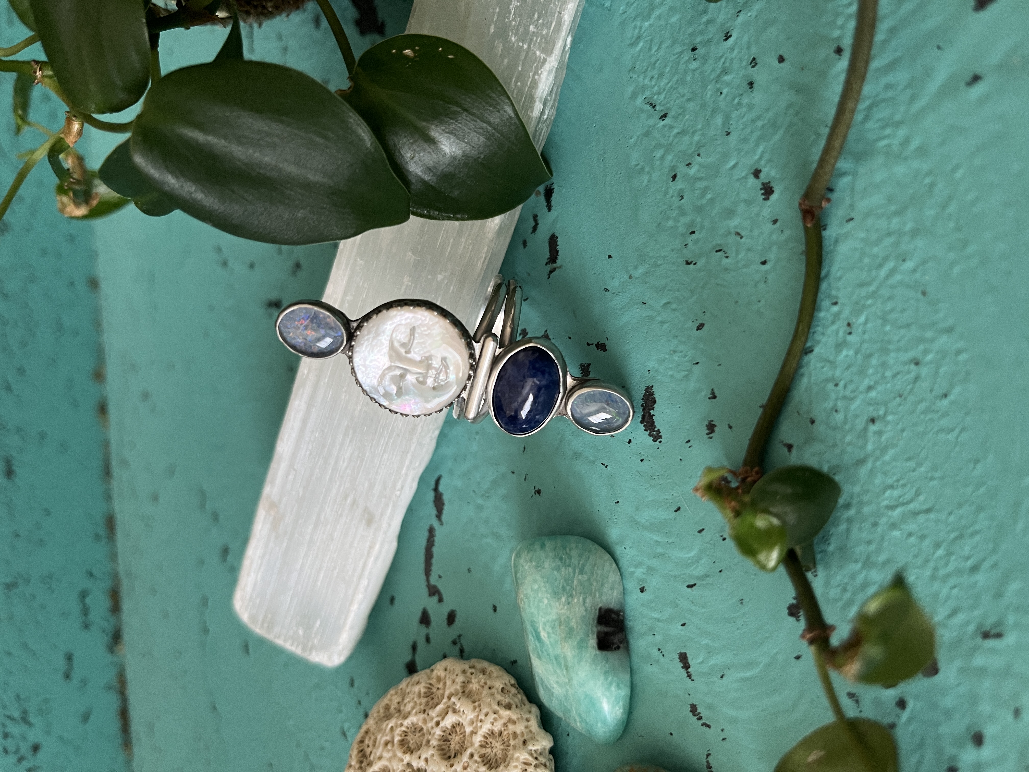 Moon of the Sea Mother Ring, sz 10.5/11