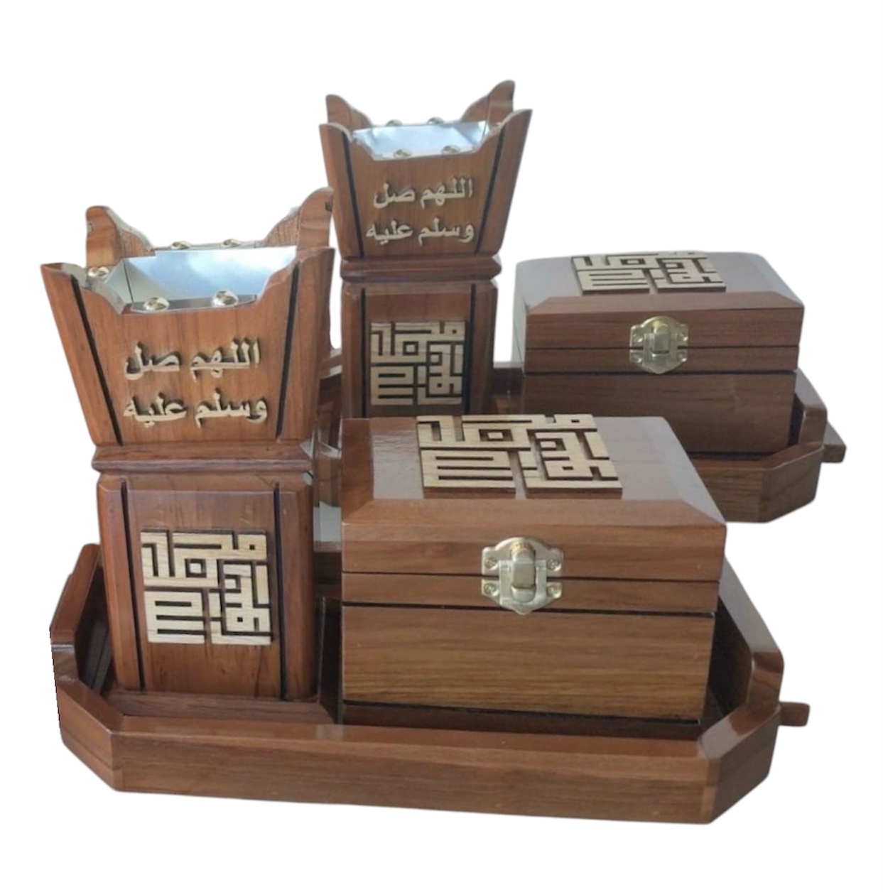 Arabic Wooden Incense Burner Set